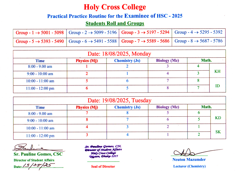Practical Practice Routine HSC - 2025 Web